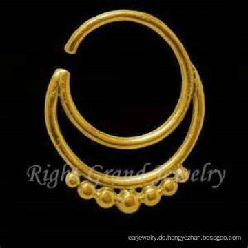 16G vergoldet indische Nase Piercing Schmuck 24K Gold Nasenring